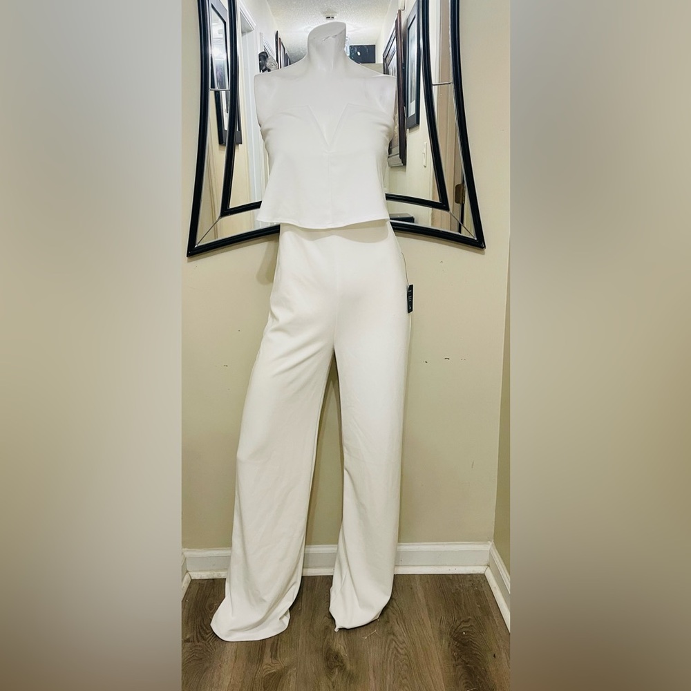 Oculus White Sleeveless Jumpsuit